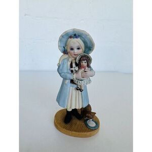 Porcelain Stacy Figurine Holding Doll Cat Drinking Milk Jan Hagara Limited #2657